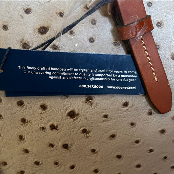 Dooney & Bourke Light Taupe and Carmel Ostrich Satchel 🪻 - Picture 6 of 15